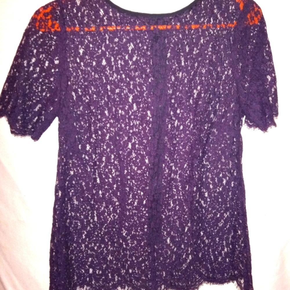 Lace dark purple top